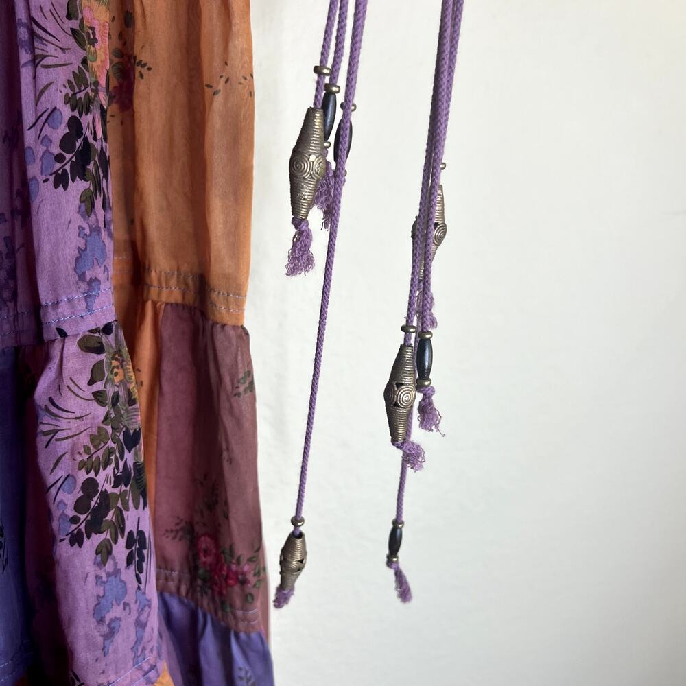 A Common Thread Silk Blend Dress Women Size Small Fit Flare Art To Wear Hippie - Picture 7 of 10